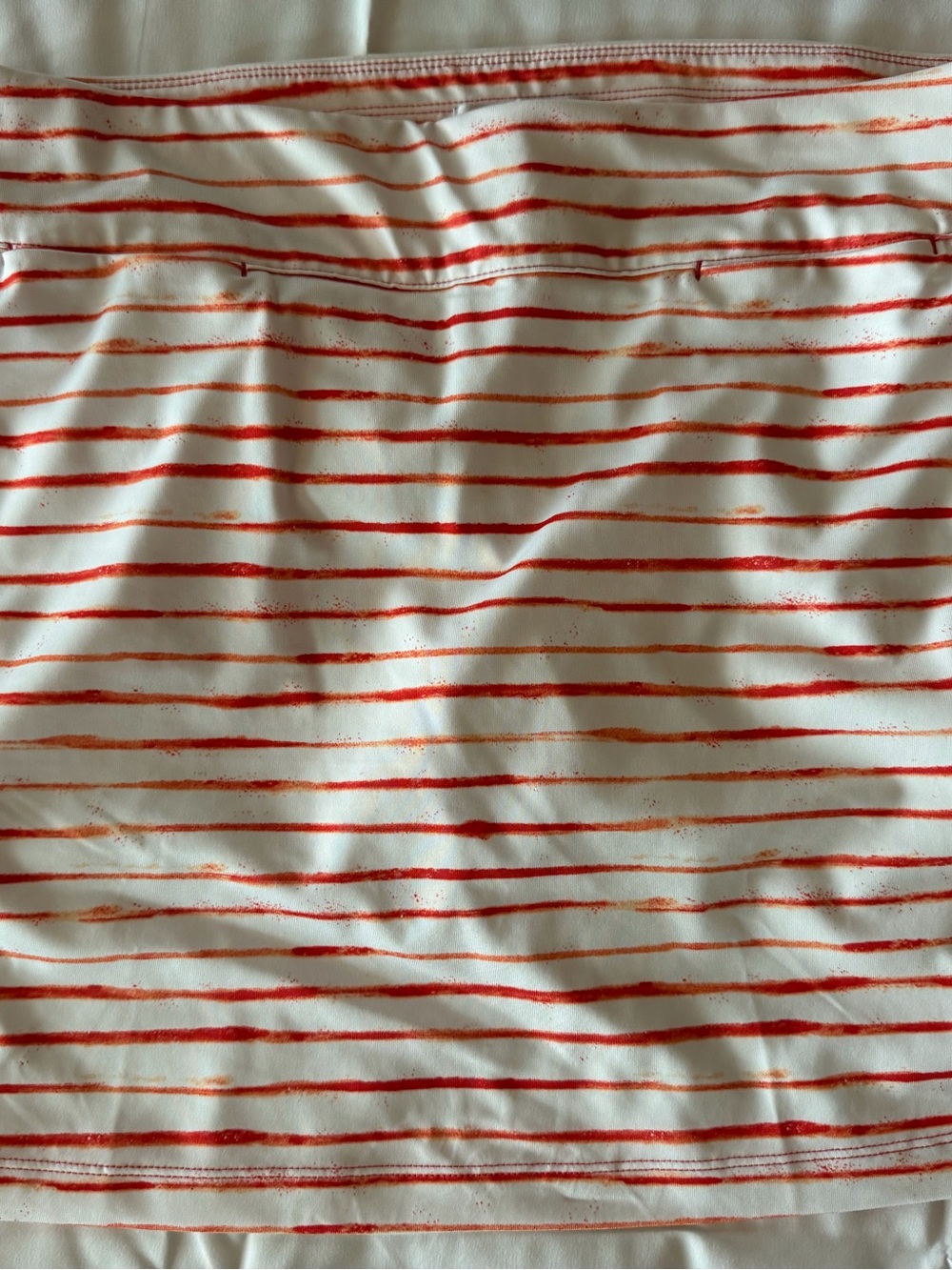 Coral Bay Red-Striped White Cotton Skirt